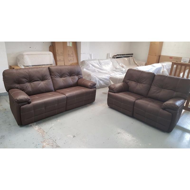 BRAND NEW Axis From ScS LEATHER 3 Seater Manual Recliner & 2 Seater Manual Recliner ***CAN DELIVER**