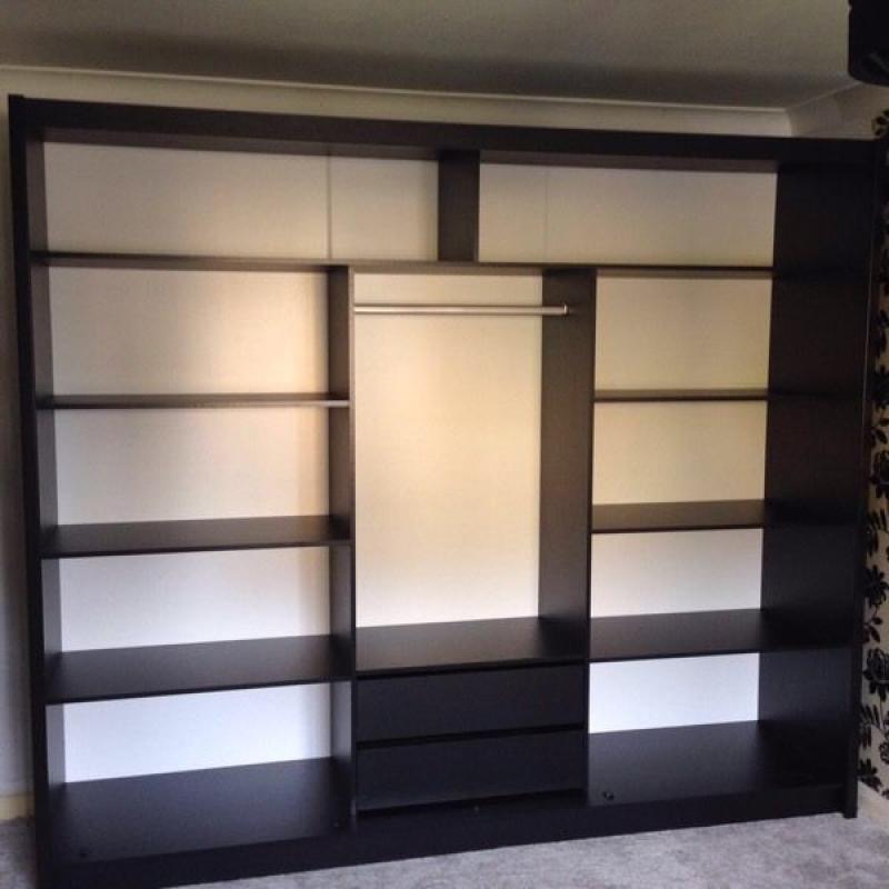 BRAND NEW-MONACO 3 DOORS SLIDING GERMAN WARDROBE 250CM WIDE WITH 2 DRAWERS & MULTIPLE COMPARTMENTS