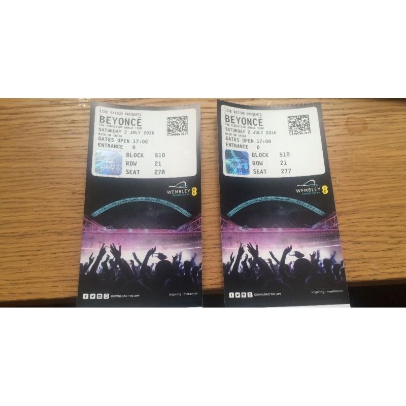 Beyonce 2nd July Seated Tickets