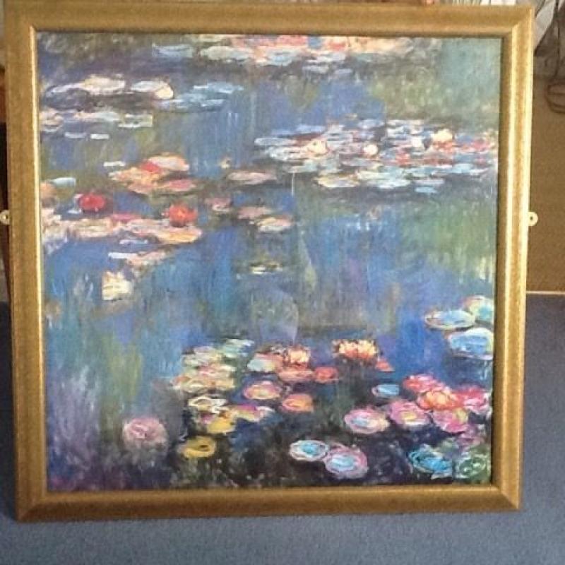 Large Monet Water Lilies Print framed