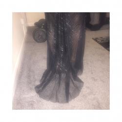 Beautiful Black beaded Miss Selfridge Prom/ball gown dress size 8