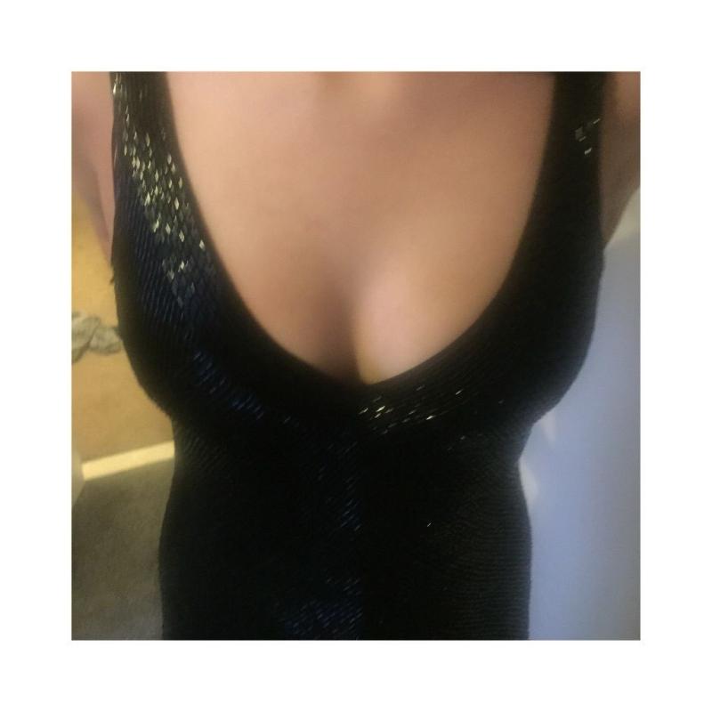 Beautiful Black beaded Miss Selfridge Prom/ball gown dress size 8
