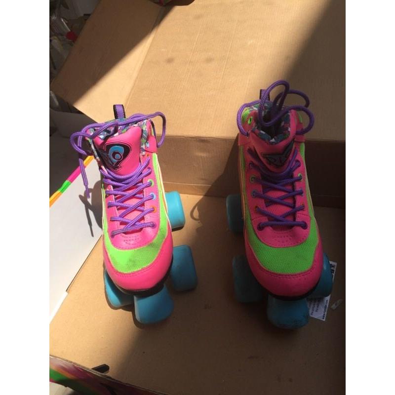 Rio Roller pink retro roller skates - child size 12