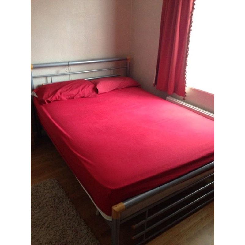 Double bed frame and mattress