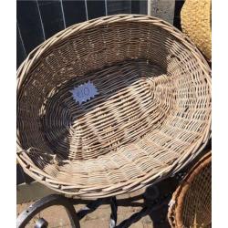 Large Wicker Basket Vintage Shabby Chic Rustic Country Storage Laundry Bedroom