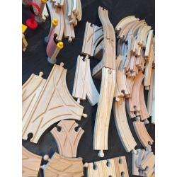 Huge collection of wooden train set track brio big jigs people London scene trains