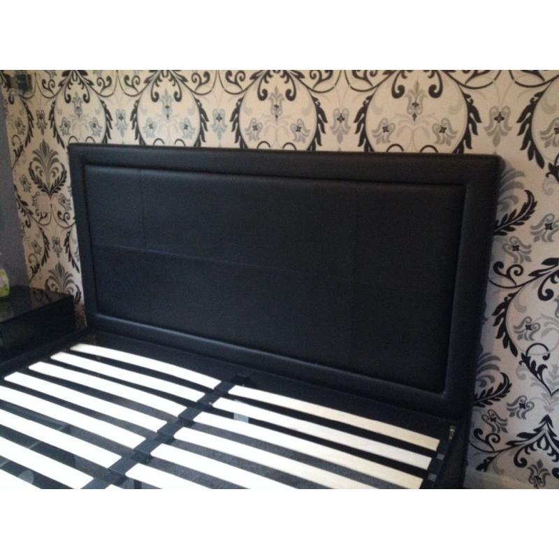 Super king size TV bed frame (faux leather)