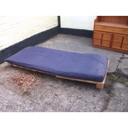 Single bed futon type blue mattress cover washable good condition delivery available