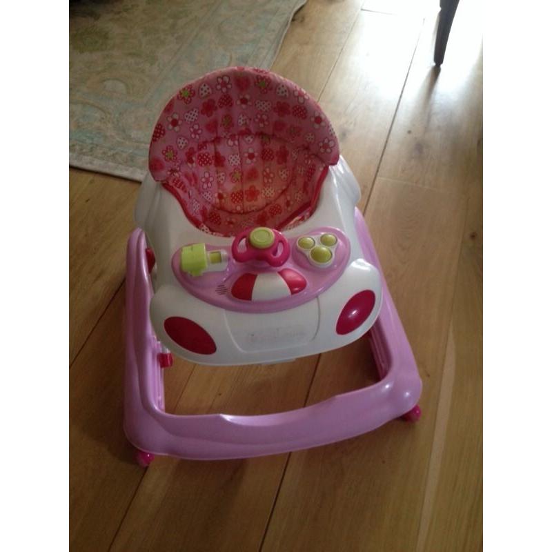 Pink baby walker