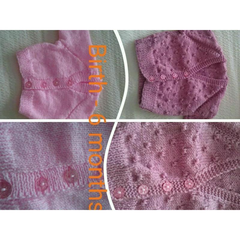 Hand knitted baby girls jumpers
