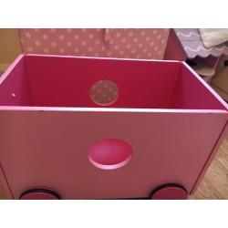 Wheeled Pink Toy Storage Box