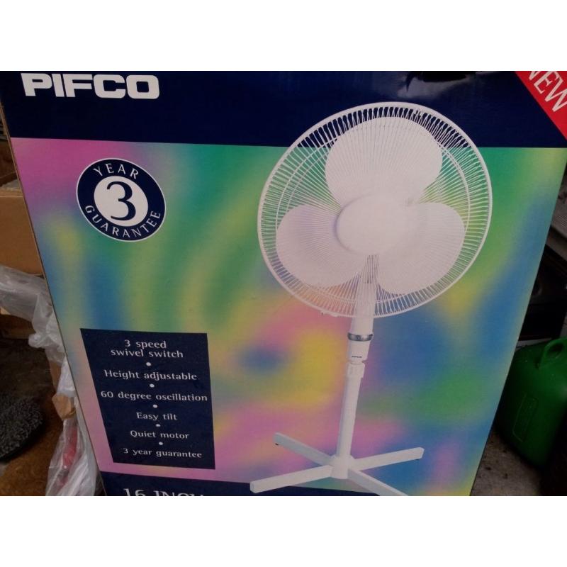 PIFCO OSCILLATING STAND ALONE FAN IN BOX HARDLY USED