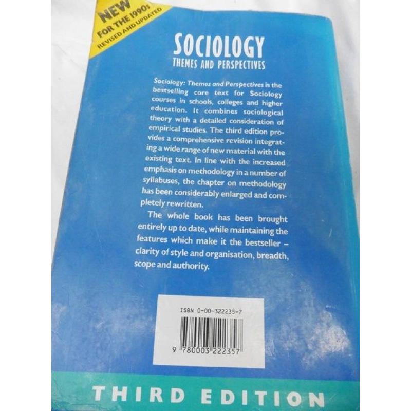 Sociology Themes & Perspectics study textbook 3rd edition Collins Haralambos book