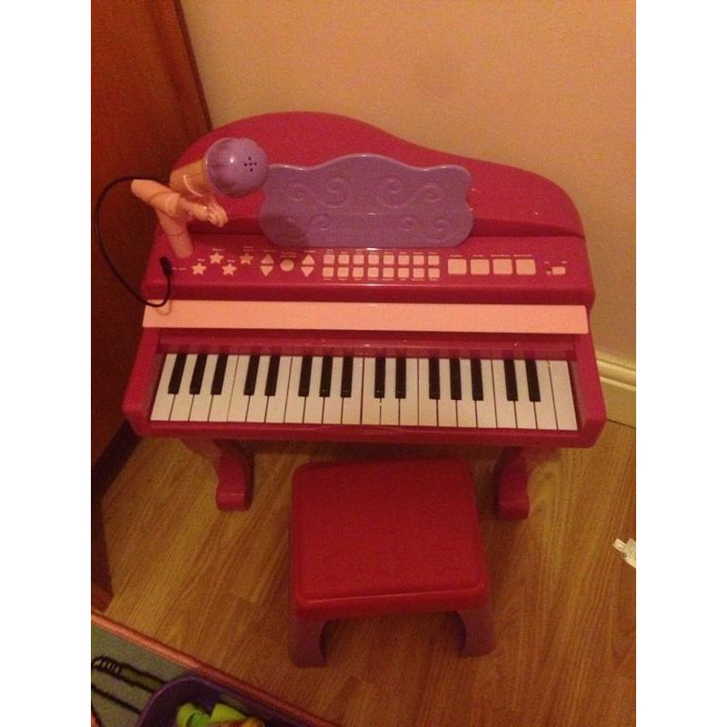 Chad valley pink grand piano.