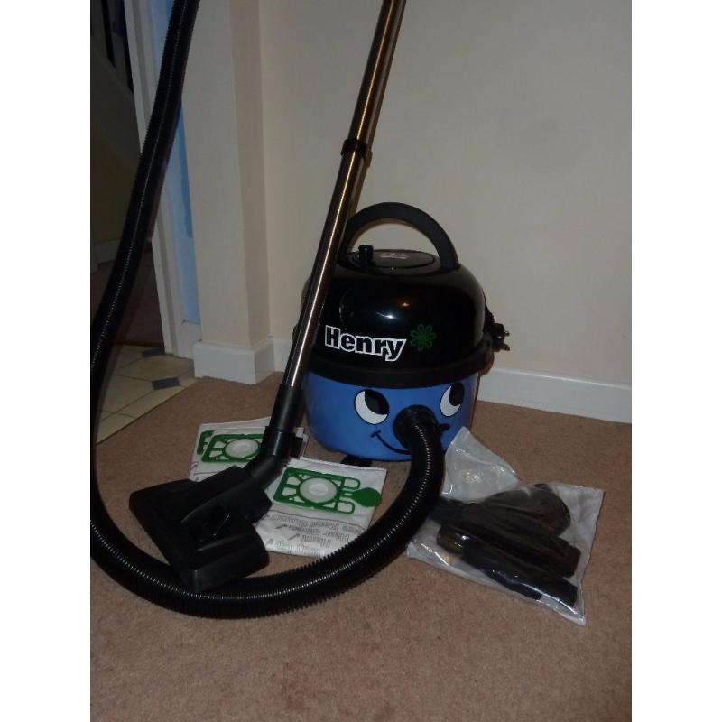 Blue Henry Hoover with accessories and 3 spare bags