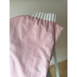 pair of pink curtains