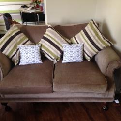 Lazy boy arm chairs and two seater sofa