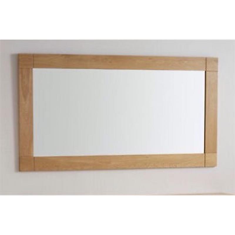 Contemporary Natural Solid Oak 1500mm x 800mm Wall Mirror