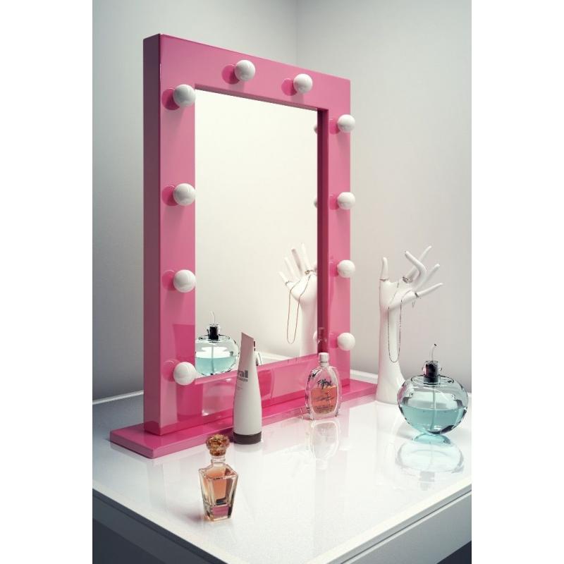 Pink Hollywood Makeup Mirror