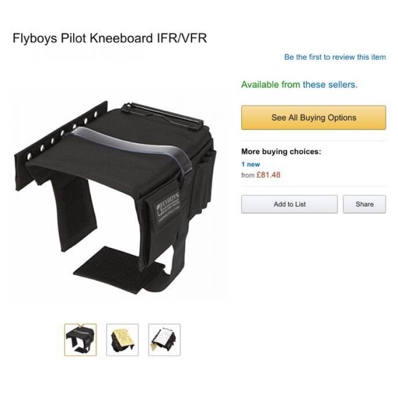Genuine Flyboys IFR/VFR pilots kneeboard. Brand new.