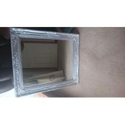Silver framed vintage mirror