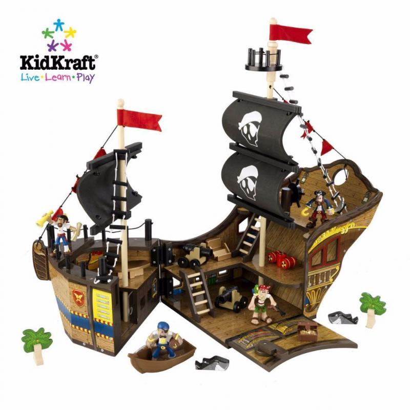 KidKraft Fun Explorers Pirate Ship Kids Wood Play Set