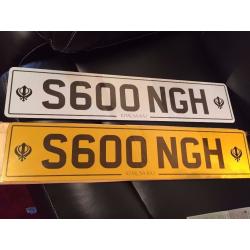 For sale is the S600NGH - SINGH - Private Number Plate on Retention - With New Number Plates