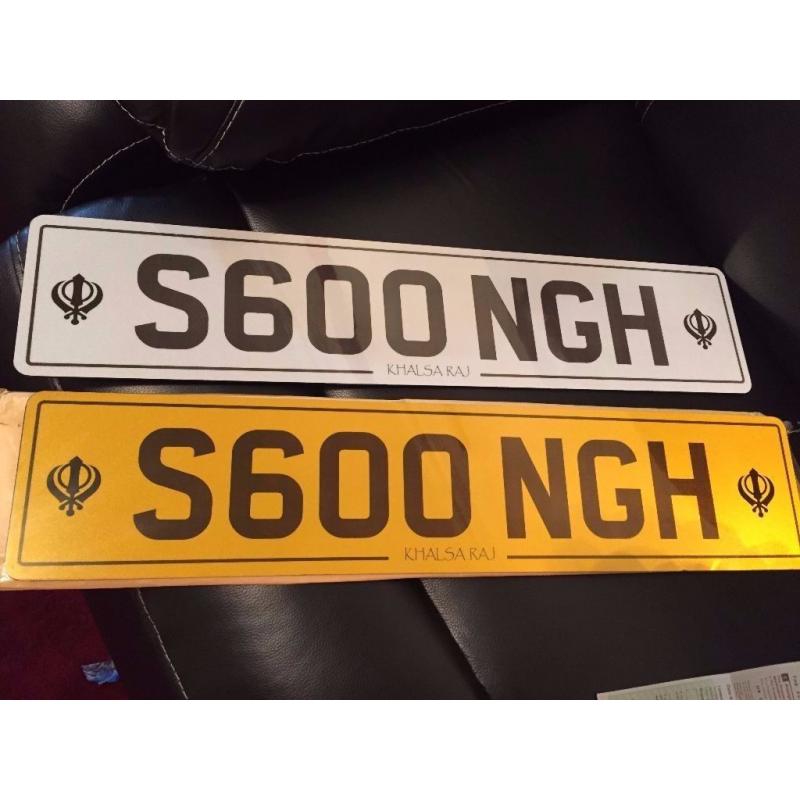 For sale is the S600NGH - SINGH - Private Number Plate on Retention - With New Number Plates
