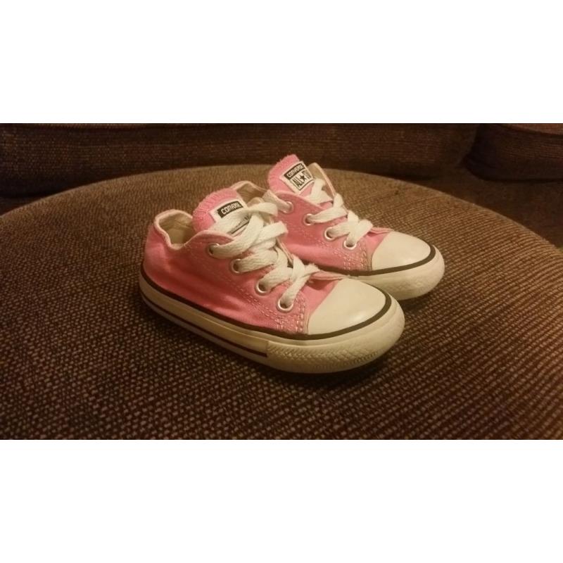 Girls pink converse size infant 6