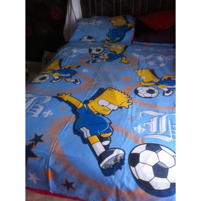 2 Next Single boys bedding and 1 Bart Simpson single bedding