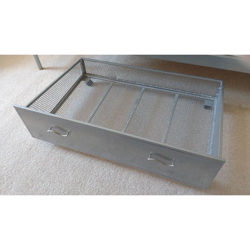 Metal Frame Double Bed with 2 drawers (No mattress)
