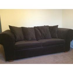 Brown fabric sofa bed (2 seater)