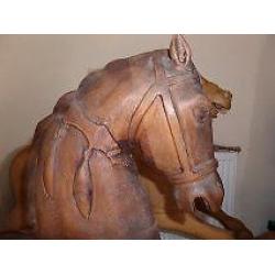 Vintage carved wooden rocking horses (two) for sale