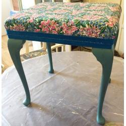 Shabby chic stool with Liberty fabric