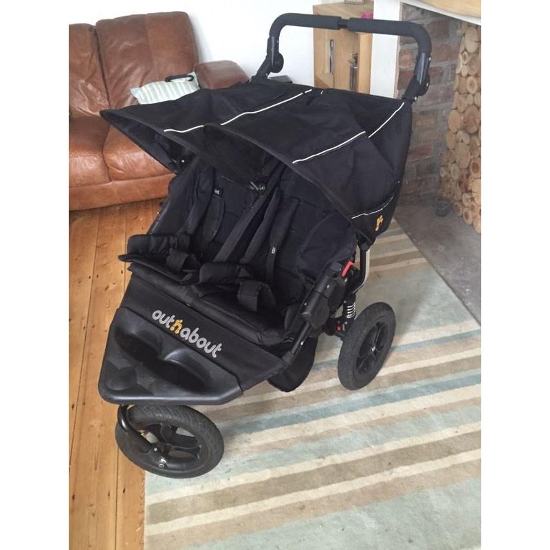 Side by side double pushchair
