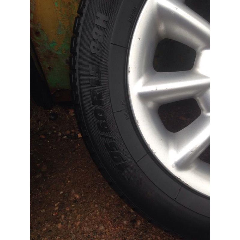 4 15" Alloy Wheels with Tyres, Steel Spare and Spare Tyre