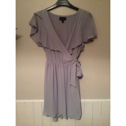 Woman lilac wrap dress, topshop, size 10