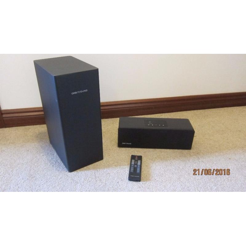 Orbitsound M9 Bluetooth Sound Bar with Wireless Subwoofer, Black