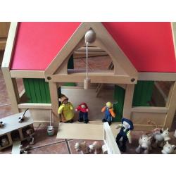 ELC Wooden Farm, with Wooden Animals and Family