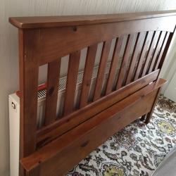 Double solid wood bed