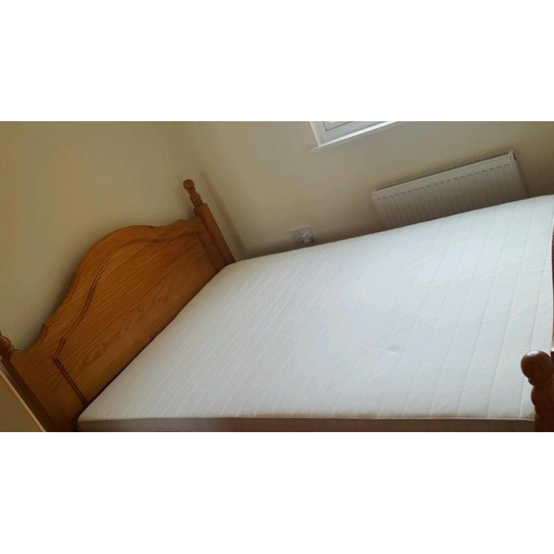 Double bed and barely used mattress.