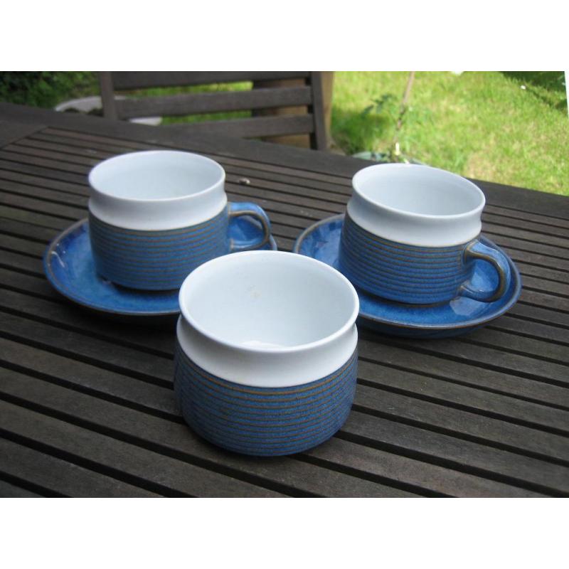 Denby Chatsworth Cups, Saucers and Sugar Bowl