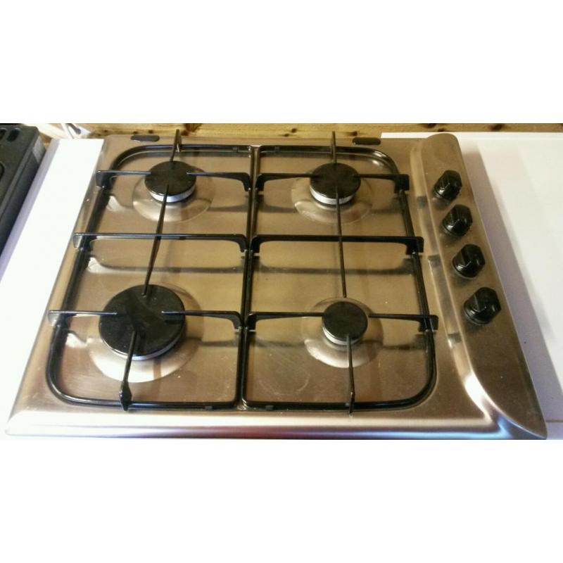 Hotpoint 60cm 4 burner gas hob in stainless steel excellent condition