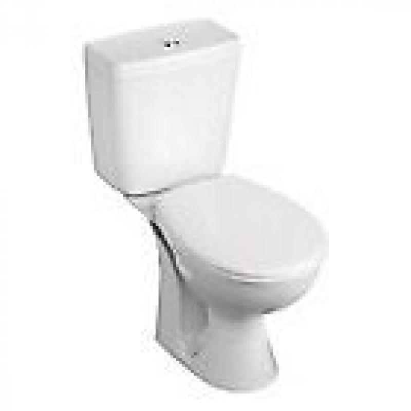 Close coupled toilet in a box brand new and unopened
