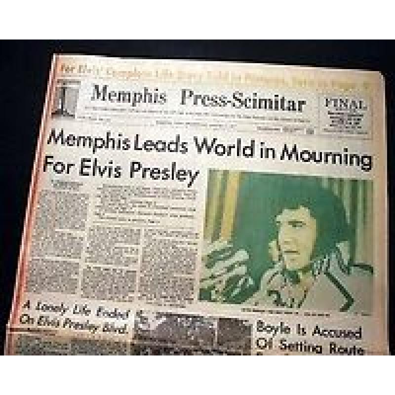 Elvis memorial newspaper