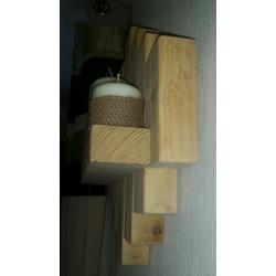 Handmade solid wooden candle holder