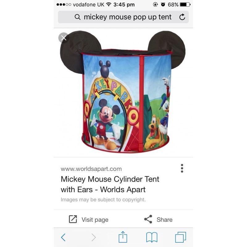 Mickey Mouse play tent with ears