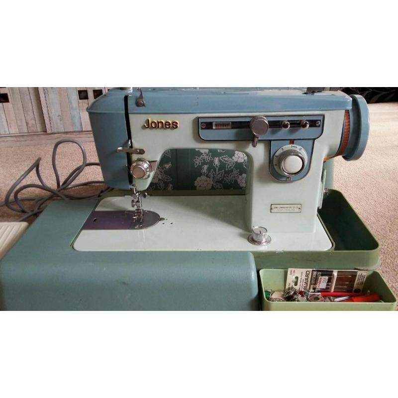 Vintage retro working jones sewing machine