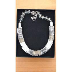 Stunning statement pearl and silver bead necklace, perfect for wedding, bridal, occasion jewellery