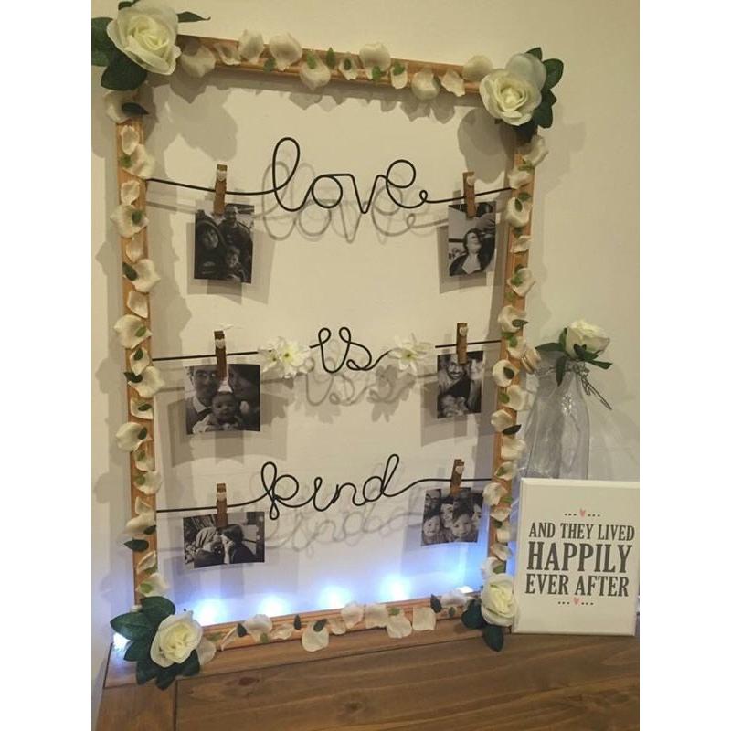 'Love is kind' personalised photo frame to hire!